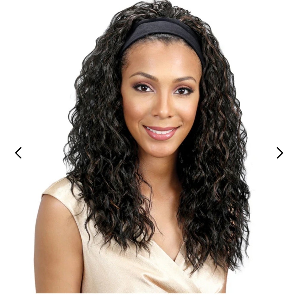 Premium Synthetic Wig - Black With Headband - Picture 2 of 9